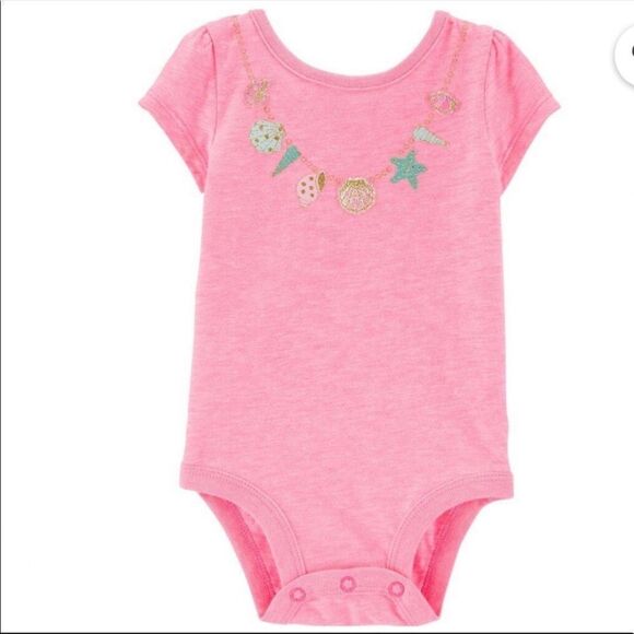 Carter’s Pink Seashell Bodysuit Size 24 Months NWOT - Picture 1 of 3